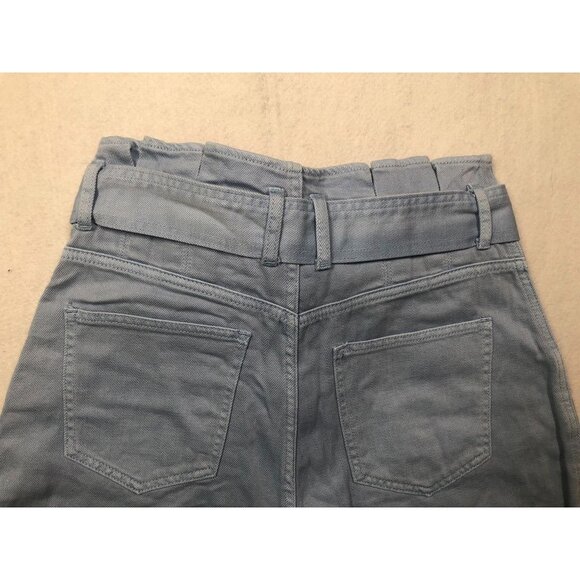 We The Free People Nova Denim Paper Bag High Rise Shorts Light Blue Womens Small - Picture 7 of 11